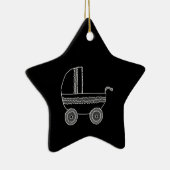 Schwarzweiss-BabyStroller. Keramik Ornament (Rechts)