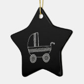 Schwarzweiss-BabyStroller. Keramik Ornament (Links)