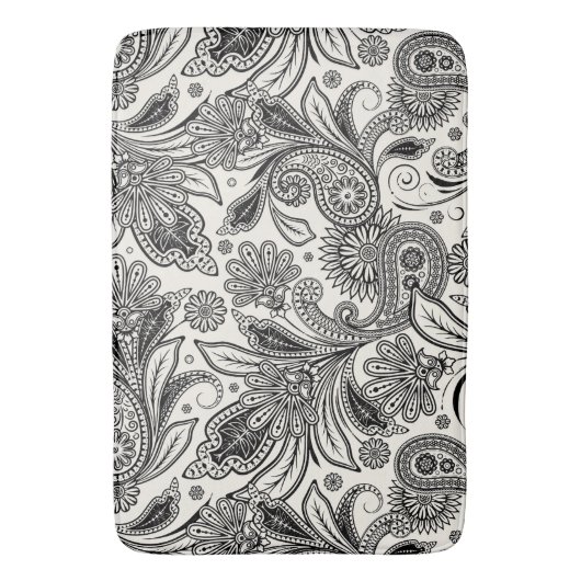 Schwarzweiß Badematte (Vorderseite Vertikal)