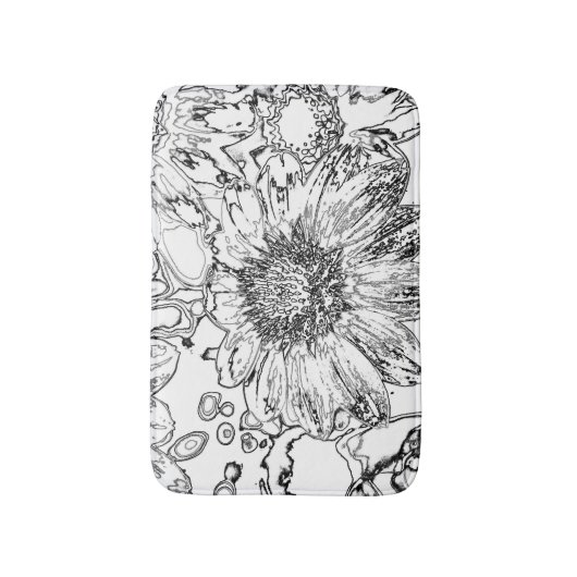 Schwarzweiss Badematte (Vorderseite Vertikal)