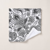 Schwarzweiß Badhandtuch Set (Waschlappen)