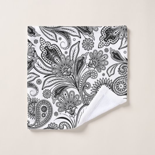 Schwarzweiß Badhandtuch Set (Waschlappen)