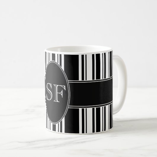 Schwarzweiss-Bar-Code Kaffeetasse (VorderseiteRechts)
