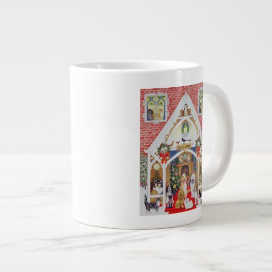 Schwarzweiss-Bärte Jumbo-Tasse (Vorderseite Rechts)
