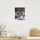Schwarzweiß-Baseballbild Poster (Küche)