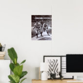 Schwarzweiß-Baseballbild Poster (Heimbüro)