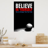 Schwarzweiß Basketball glauben an sich Poster (Küche)