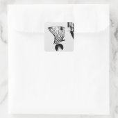 Schwarzweiß Basketball Pop Sticker (Tasche)