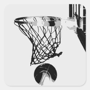 Schwarzweiß Basketball Pop Sticker