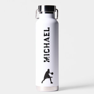 Schwarzweiß-Basketball-Wasserflasche (22 oz.) Trinkflasche
