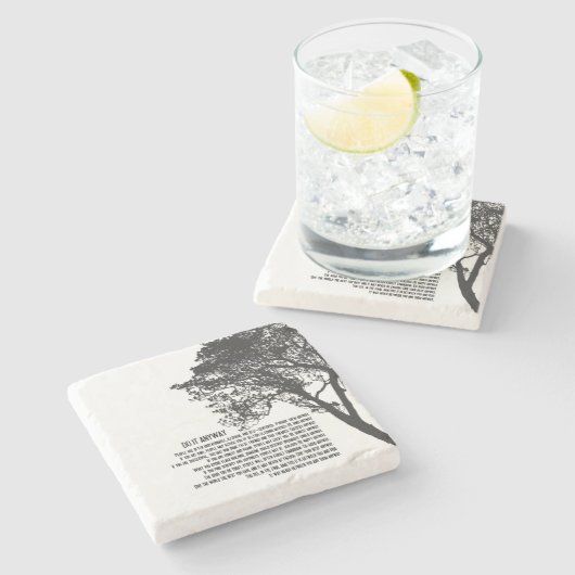 Schwarzweiss-Baum tun es irgendwie Steinuntersetzer (Seitenansicht)