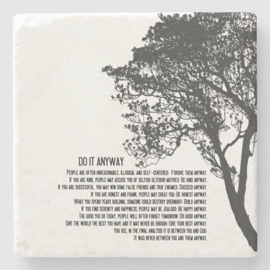 Schwarzweiss-Baum tun es irgendwie Steinuntersetzer (Vorderseite)