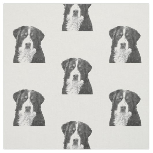 Schwarzweiss-Bernese Gebirgshund Stoff (Muster)