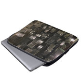 Schwarzweiss-Birdcages Laptopschutzhülle (Vorne Knopf)