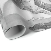 Schwarzweiss - Birh von Venus, Göttin Geschenkpapier (Rolleneckpunkt)