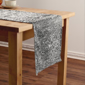 Schwarzweiss-Blätter-Druck-Tabellen-Läufer Kurzer Tischläufer (Beispiel)