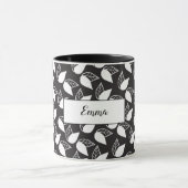 Schwarzweiss-Blätter personalisiert Tasse (Zentrum)