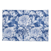 Schwarzweiß/Blau, Wiederholung der Rose Kissenbezug (Rückseite)