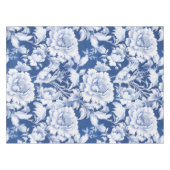 Schwarzweiß/Blau, Wiederholung der Rose Tischdecke (Vorderseite (Horizontal))