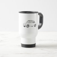 Schwarzweiss-Bleistift-Zeichnen Fiats 500 Topolino