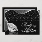 Schwarzweiss-Bling Diamant-Hochzeits-Einladungen Einladung (Vorne/Hinten)
