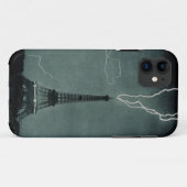 Schwarzweiss-Blitzschlag-Eiffelturm-Kasten Case-Mate iPhone Hülle (Rückseite (Horizontal))