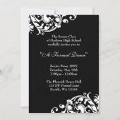 Schwarzweiss blühen Sie Abschlussball-formale Einladung (Vorderseite)