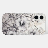 Schwarzweiß-Blume Case-Mate iPhone Hülle (Rückseite (Horizontal))