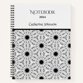 Schwarzweiß-Blume-Notebook Notizblock