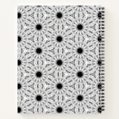 Schwarzweiß-Blume-Notebook Notizblock (Rückseite)