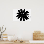 Schwarzweiß-Blume-Poster Poster (Küche)