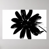 Schwarzweiß-Blume-Poster Poster (Vorne)