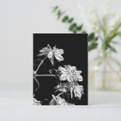 Schwarzweiß-Blume Postkarte (Stehend Vorderseite)