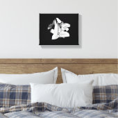 Schwarzweiß-Blume-StretchCanvas Leinwanddruck (Insitu (Schlafzimmer))