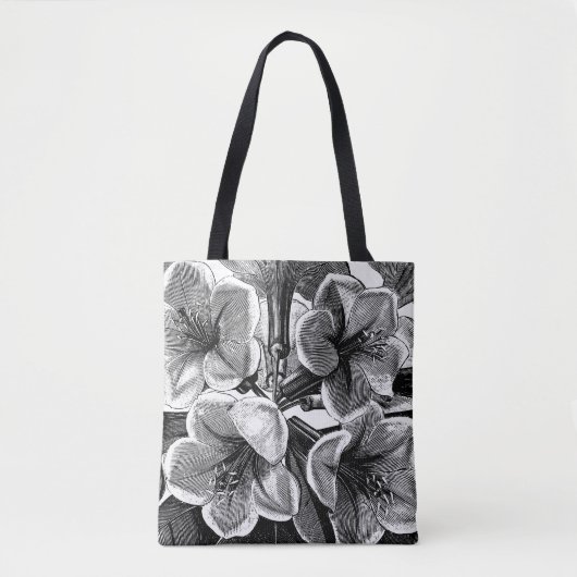 Schwarzweiß-Blume Tasche (Vorderseite)
