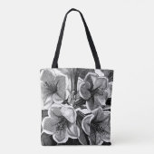 Schwarzweiß-Blume Tasche (Rückseite)