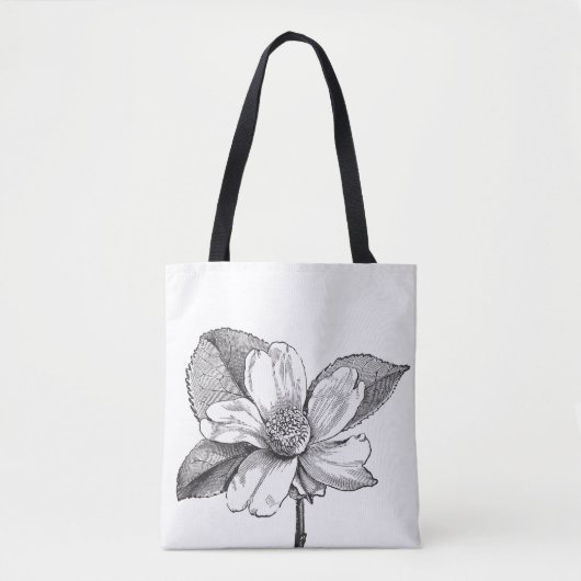 Schwarzweiß-Blume Tasche (Vorderseite)