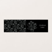 Schwarzweiß-Blume Visitenkarten (Außenseite Aufgefaltet)