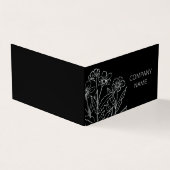 Schwarzweiß-Blume Visitenkarten (Vorderseite)