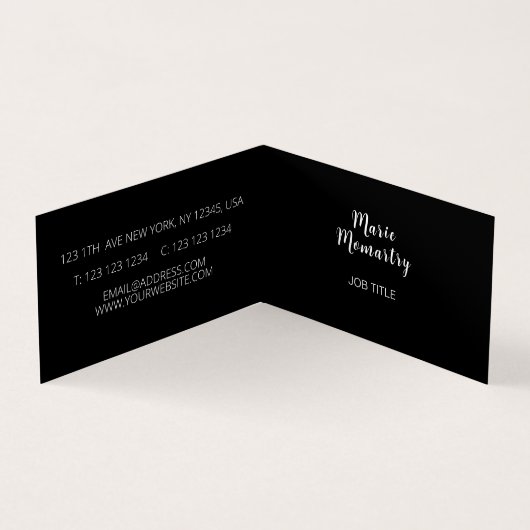 Schwarzweiß-Blume Visitenkarten (Innenseite)