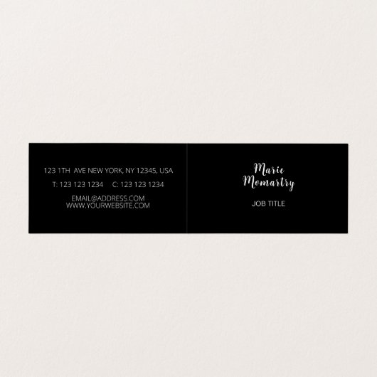 Schwarzweiß-Blume Visitenkarten (Innenseite Aufgefaltet)