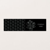 Schwarzweiß-Blume Visitenkarten (Außenseite Aufgefaltet)