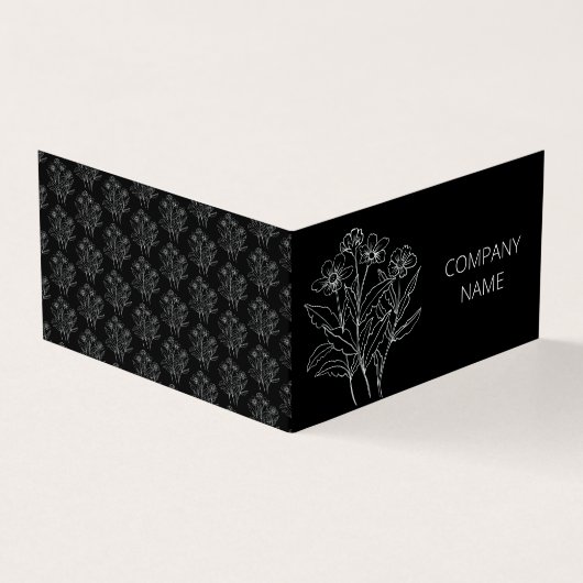 Schwarzweiß-Blume Visitenkarten (Vorderseite)