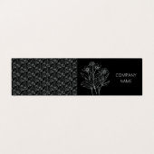 Schwarzweiß-Blume Visitenkarten (Außenseite Aufgefaltet)