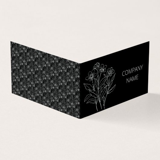 Schwarzweiß-Blume Visitenkarten (Vorderseite)