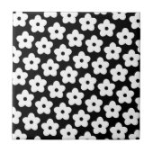 Schwarzweiß-Blume Y2K-Muster Fliese (Vorderseite)