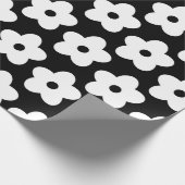 Schwarzweiß-Blume Y2K-Muster Geschenkpapier (Ecke)