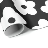 Schwarzweiß-Blume Y2K-Muster Geschenkpapier (Rolleneckpunkt)