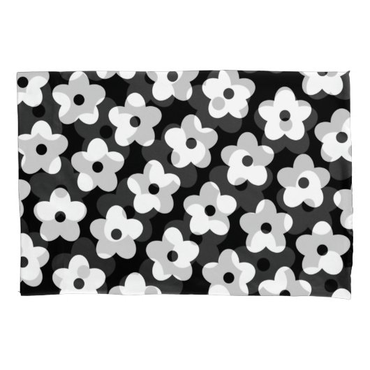 Schwarzweiß-Blume Y2K-Muster Kissenbezug (Vorderseite)