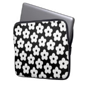 Schwarzweiß-Blume Y2K-Muster Laptopschutzhülle (Vorderseite Links)
